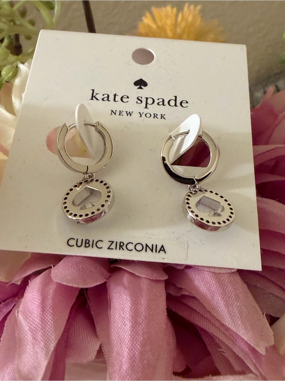kate spade Rose Gold Pave Double Drop Earrings